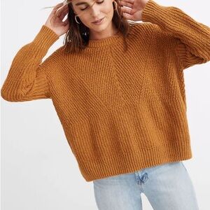 Madewell Joslin Pullover Sweater Mustard Yellow Size Small Cotton